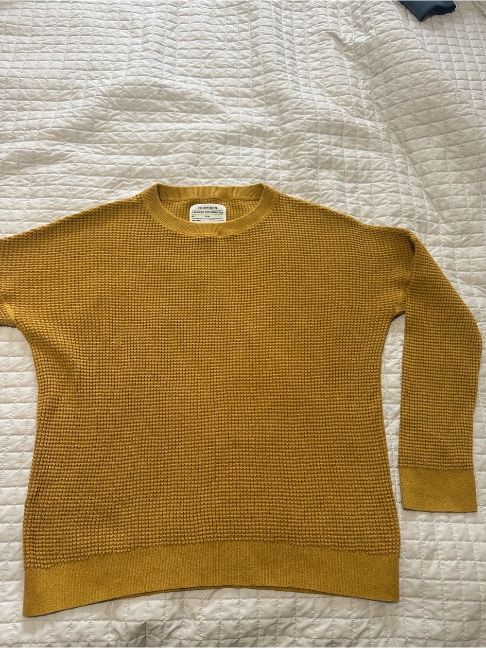 Cooperative Women's Waffle-Knit Crewneck Sweater — Mustard